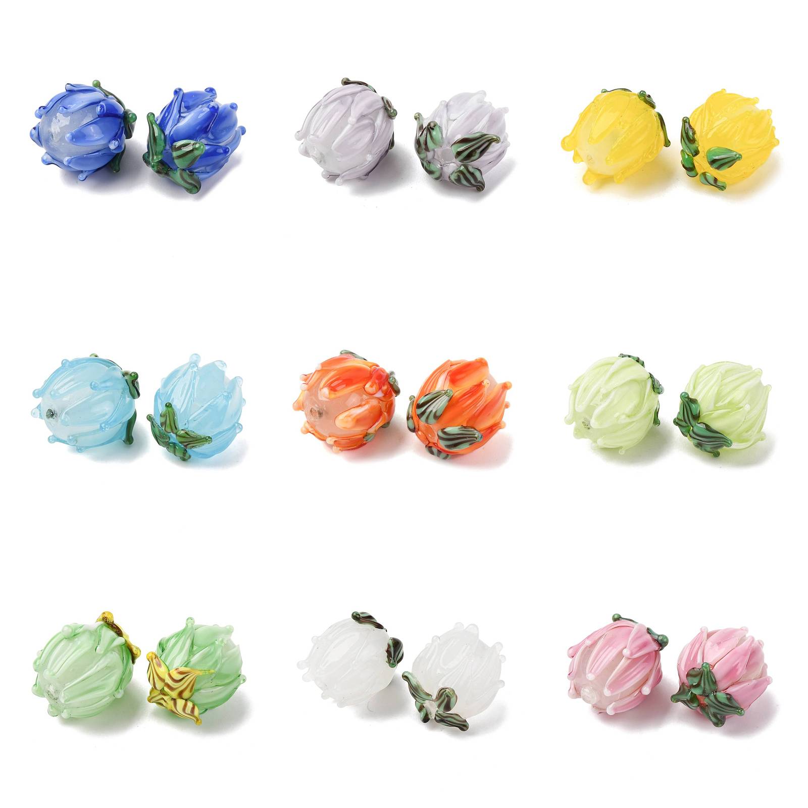 Embellishment Crafts - 20 szt. Ręcznie Robione Koraliki Tulipany