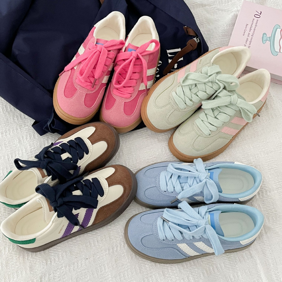 Guipure Lace Panel - Damskie sneakersy w stylu vintage, nowe