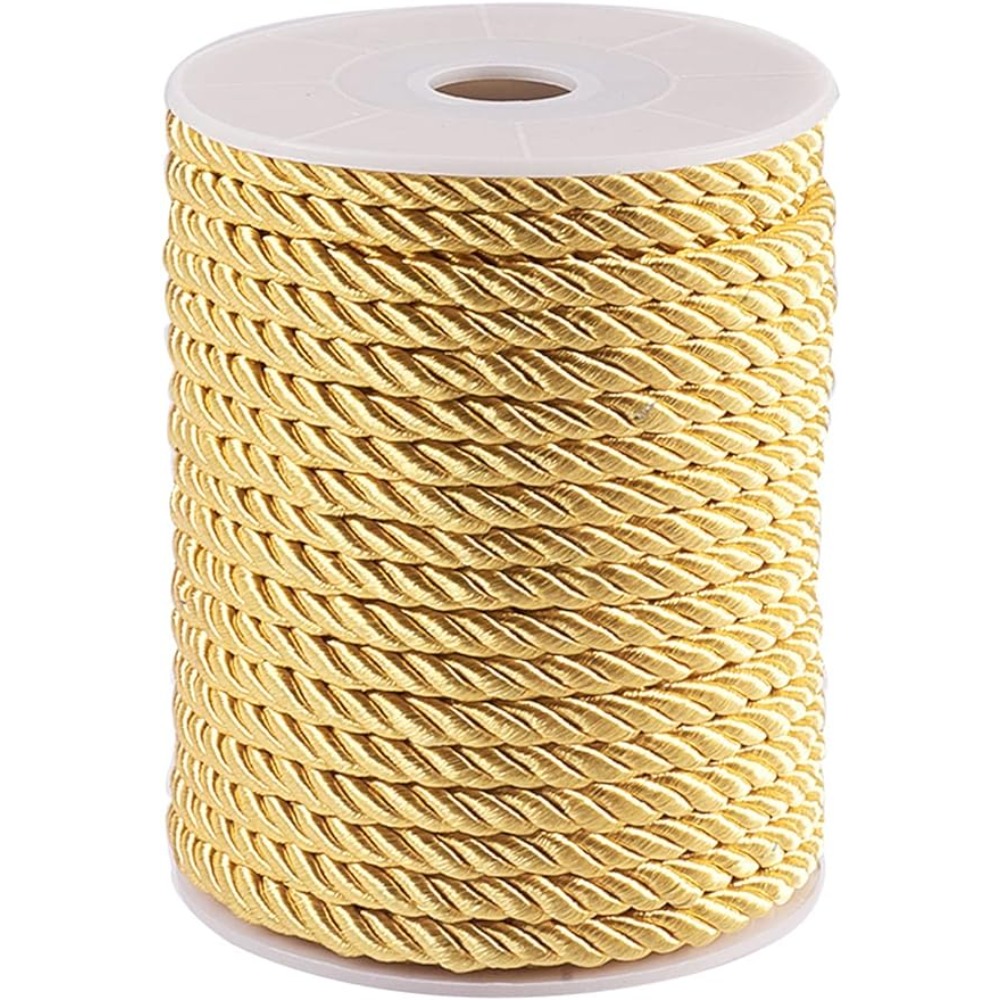 Cord Trim Twisted - 5mm 18 jardów skręconej złotej liny