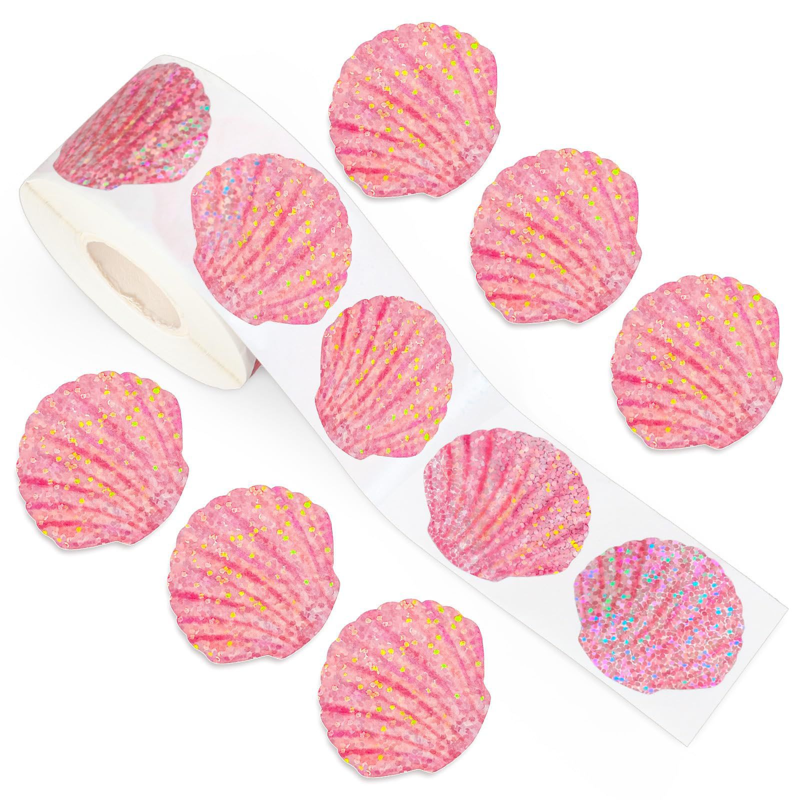Glitter Vinyl Roll - 500 szt. Letnie naklejki z muszelkami