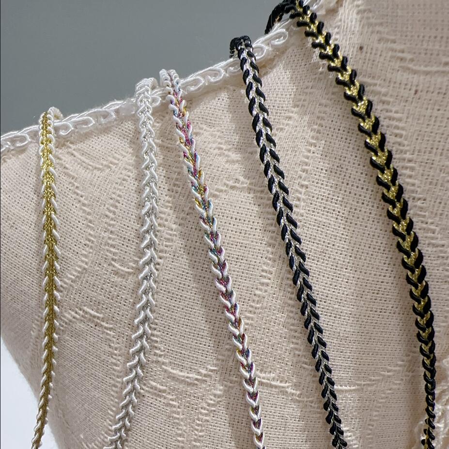 Lace Ribbon Trim - 5m złoto srebro koronkowe wykończenia wstążka