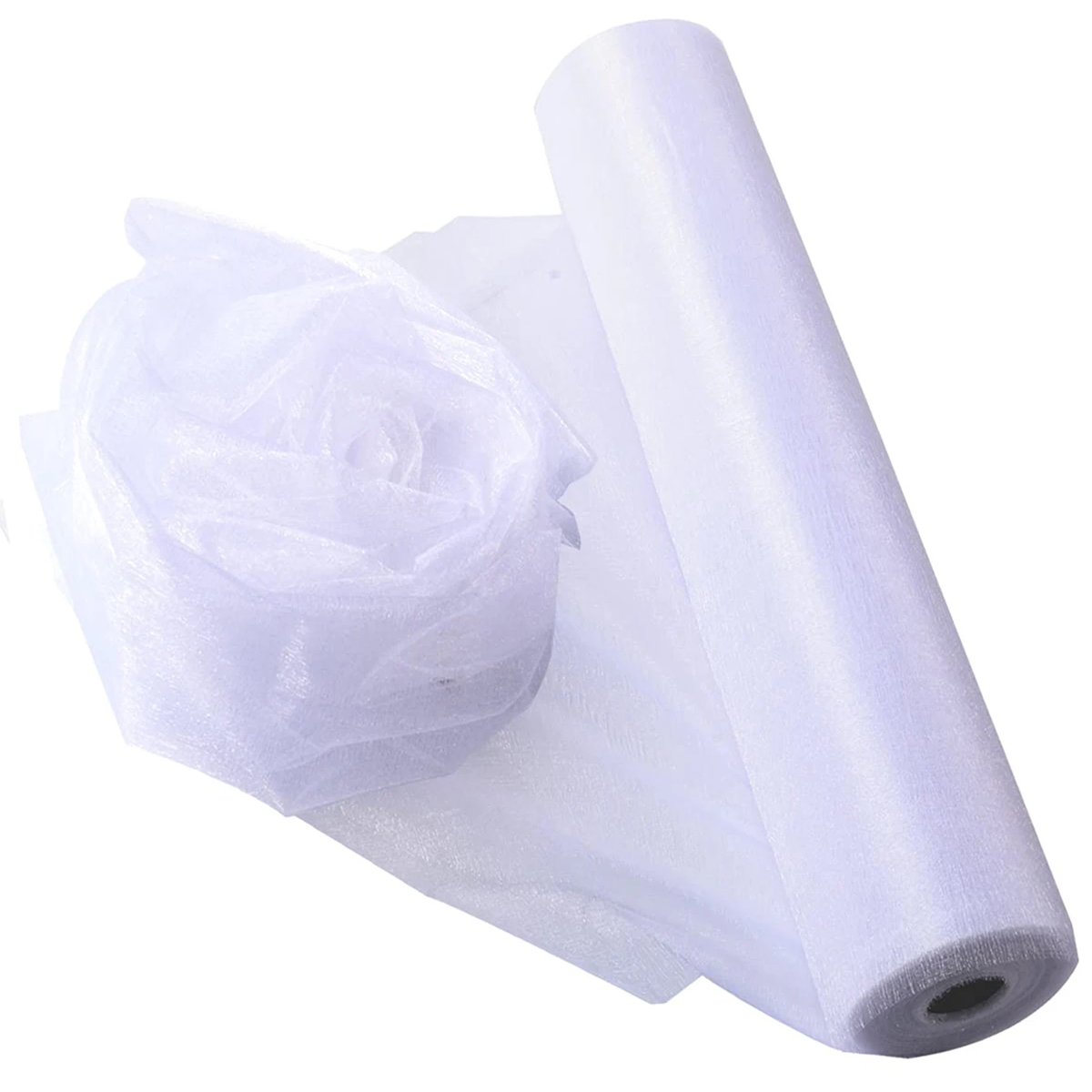 Organza Ribbon Spool - Kryształowa organza, tiul - 5 jardów