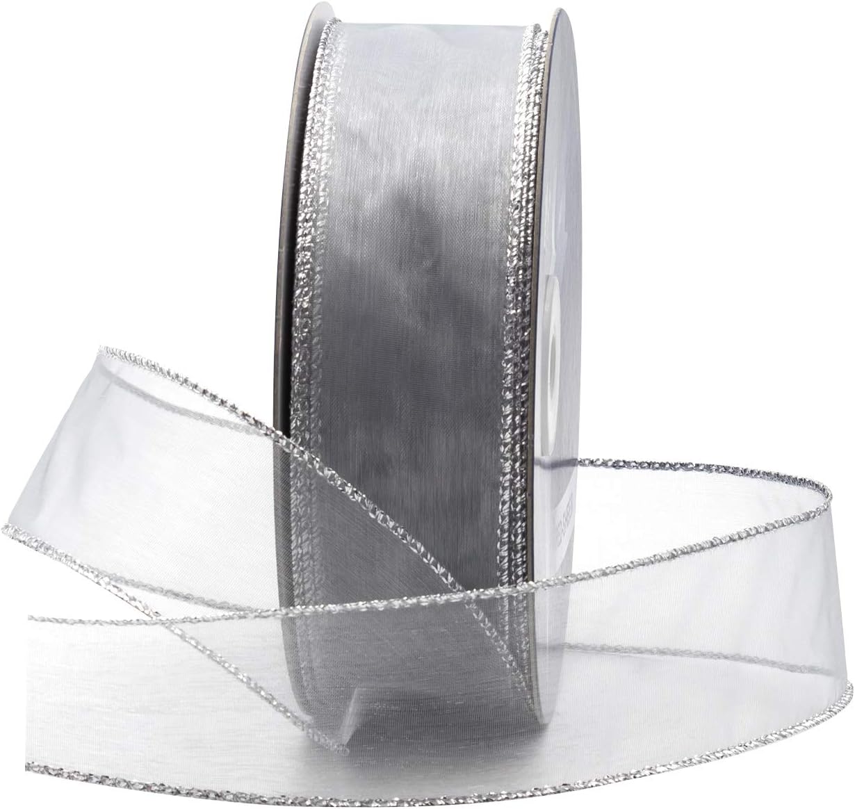 Organza Ribbon Spool - Organza z drucikiem, przezroczysta wstążka do