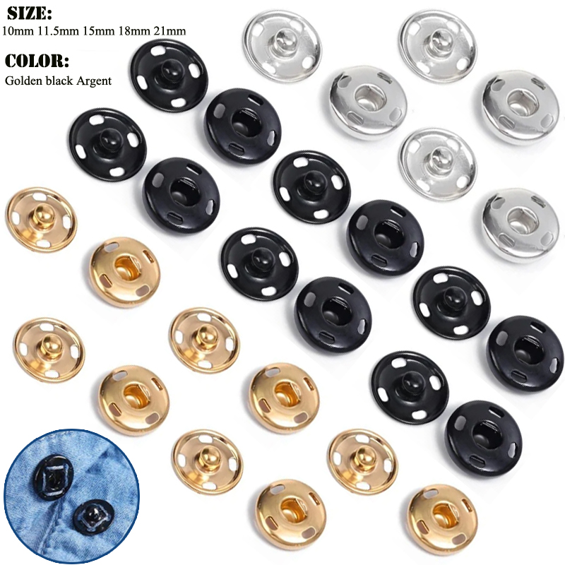 Iron On Stud Set - Zestaw 10/50 Metalowych Guzików Zatrzaskowych do