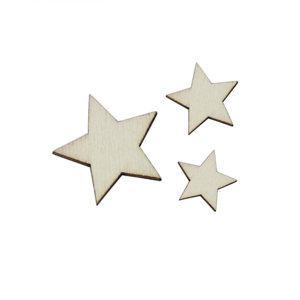 Craft Embellishments - Kawałki drewna lipowego w kształcie gwiazdek,