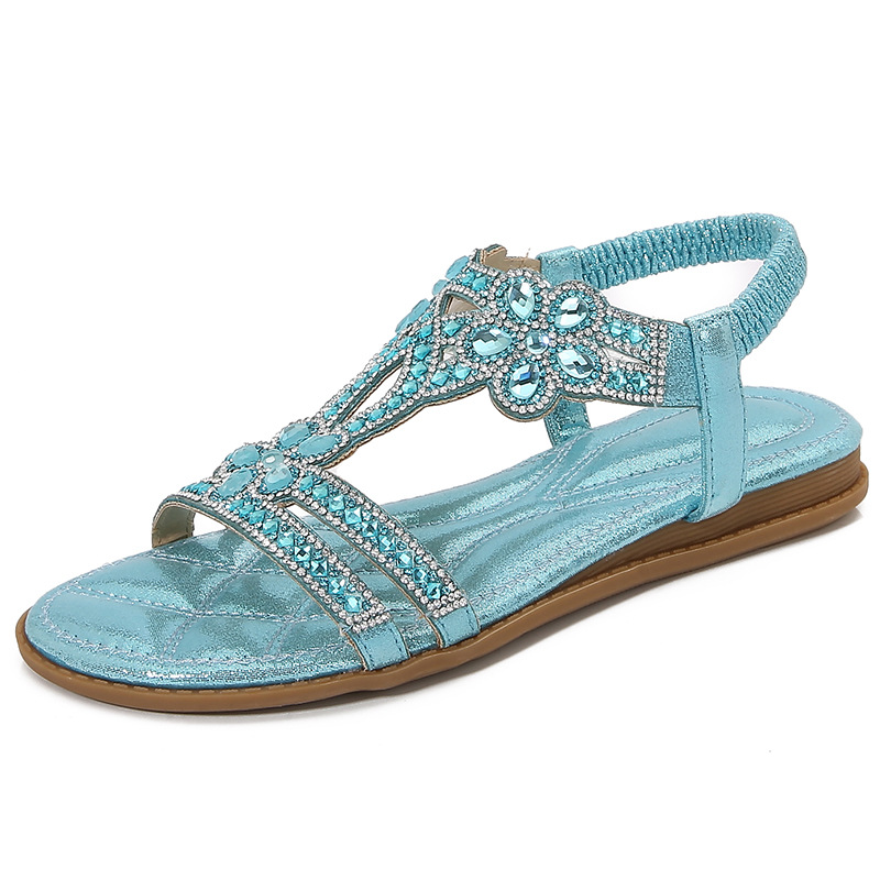 Sew On Rhinestone - Sandały ażurowe w dużych rozmiarach, styl