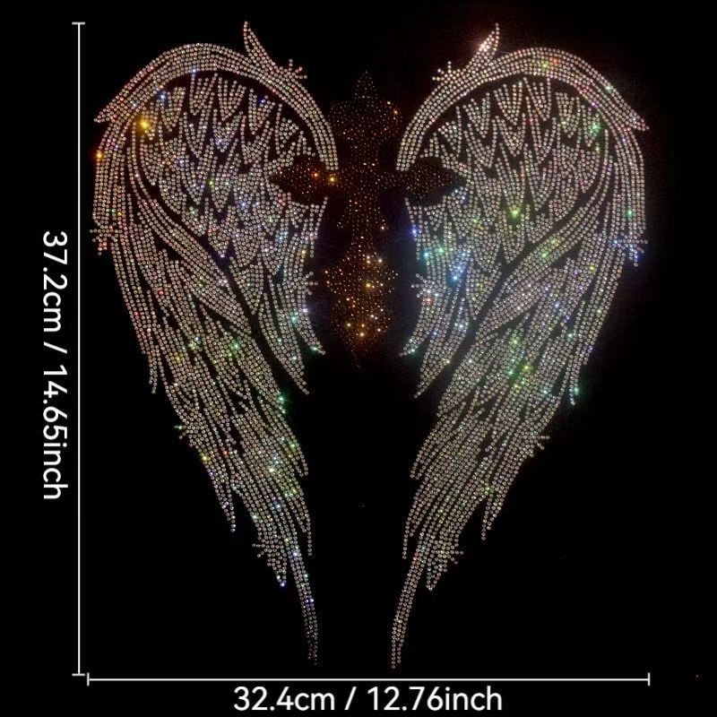 Hotfix Rhinestone Sheet - Stylowe naklejki na ubrania DIY: Wing