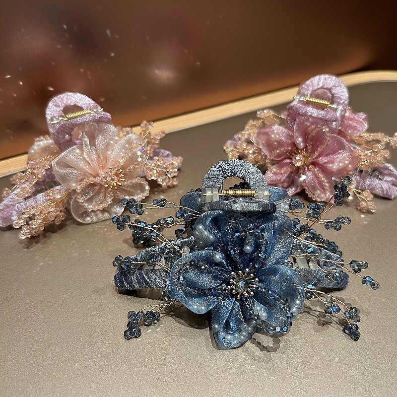 Crystal Mesh Fabric - Eleganckie koreańskie akcesoria do włosów, materiałowa