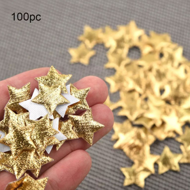 Christmas Craft Embellishment - 100 sztuk złote/srebrne gwiazdy na dekoracje