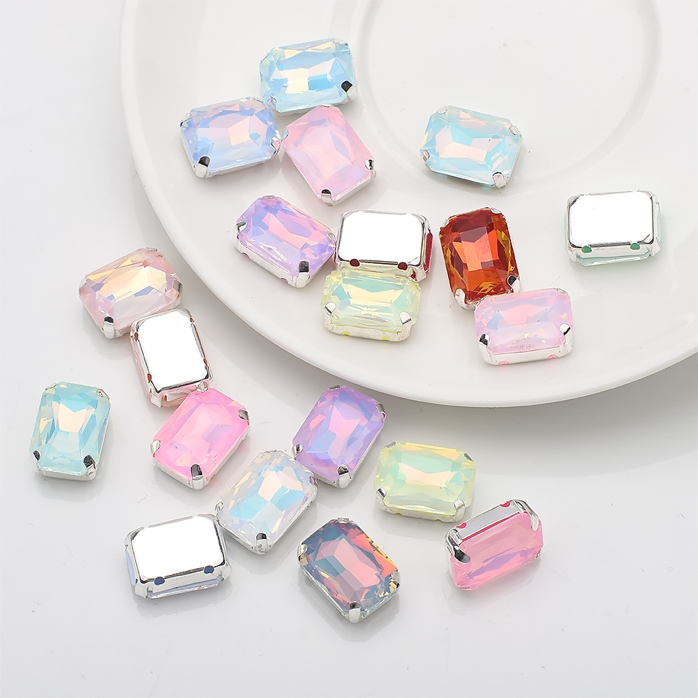 10 szt. prostokątnych srebrnyc – Sew On Rhinestone recenzja i cena