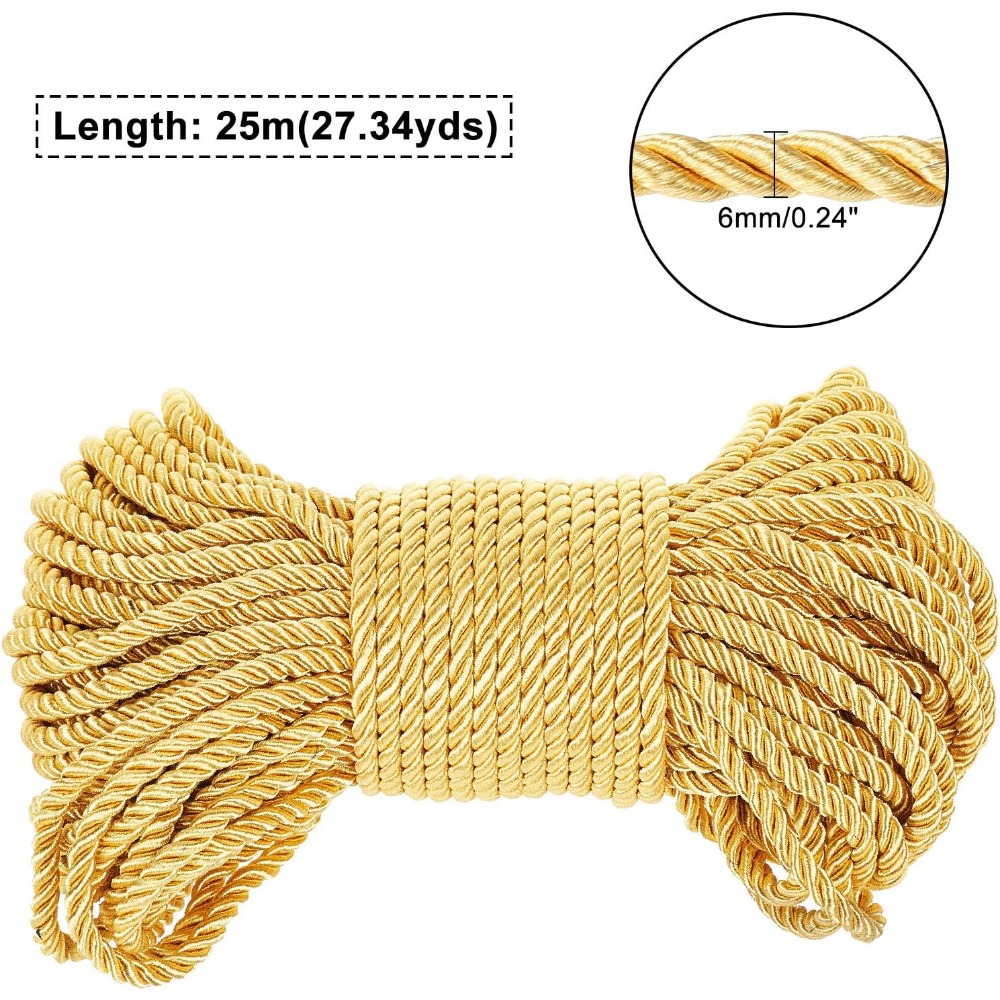 6mm złoty sznur 27 jardów skrę – Cord Trim Twisted recenzja i cena
