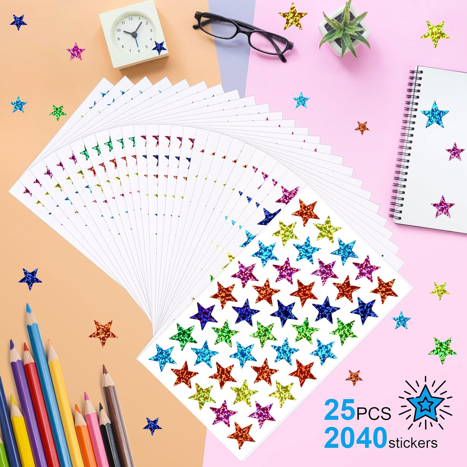 25 arkuszy naklejek z gwiazdka – Glitter Vinyl Roll recenzja i cena
