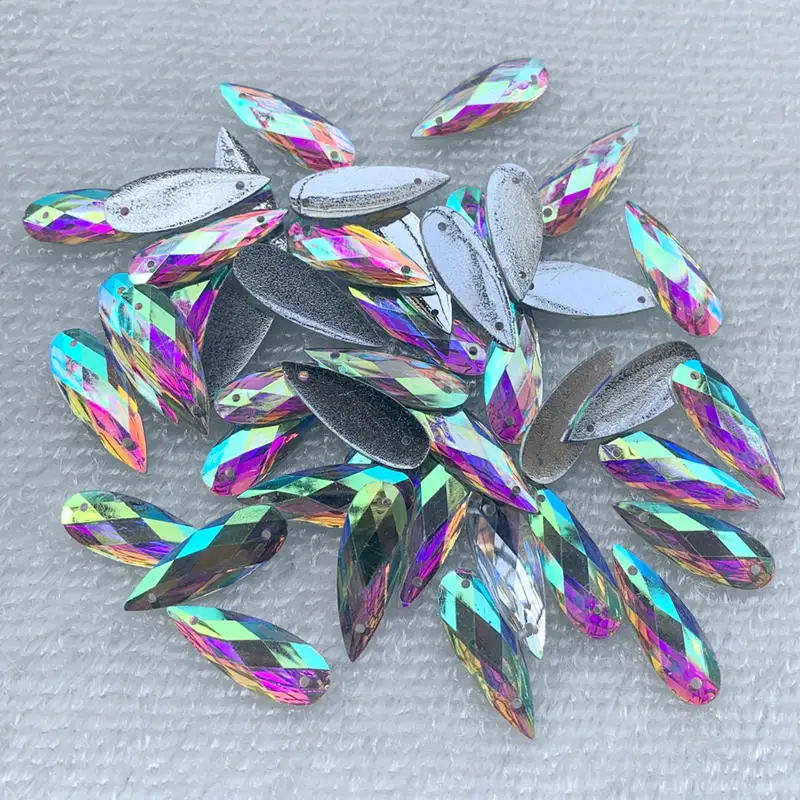 40 szt. 8*22mm Białe kryształk – Sew On Rhinestone recenzja i cena